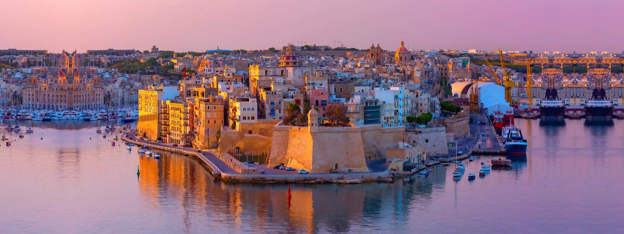 Festung St. Michael und der Hafen Valletta auf der Halbinsel Senglea - Malta